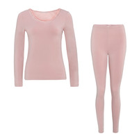 Aimer 爱慕 暖意系列 女士秋衣秋裤套装 AM741381 藕粉色 L