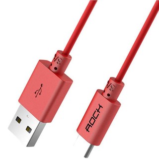 ROCK 洛克 QC01 手机充电器 USB-A 18W+RCB0544 Type-C 3A 数据线 PVC 1m 红色