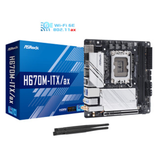 华擎（ASRock）H670M-ITX/ax 迷你主板 支持12400/12700/12900 H670M-ITX/ax 单主板