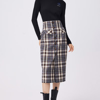 LILY 丽丽 女士格纹半身裙 121409C6936