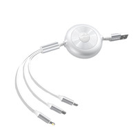 PISEN 品胜 Type-C/Lightning/Micro-B 3A 数据线 TPE 1m 天鹅白