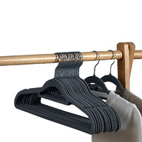 喜家家 植绒衣架 横杆款 50个 浅灰色