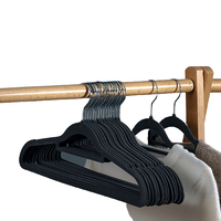喜家家 植绒衣架 横杆款 30个 深灰色
