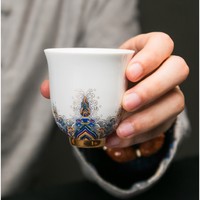容山堂 金丝珐琅彩品茗茶杯 宝蕴款 6.2x2.4x6.6cm 80ml 茶洗茶盏功夫茶具