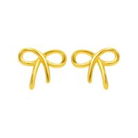 周大生 G0FC0042 蝴蝶结足金耳钉 1.17g