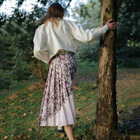 LILY 丽丽 121150C6262121 女士繁花百褶半身裙