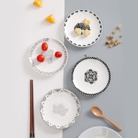 爱屋格林 创意家用餐具陶瓷套装沙拉小碗饭碗餐盘碗碟盘套装4件套