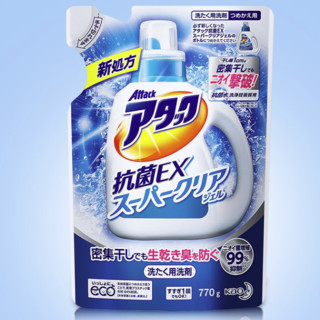 Attack 洁霸 抗菌EX系列 酵素洗衣液 770g*3袋补充装 草本绿香