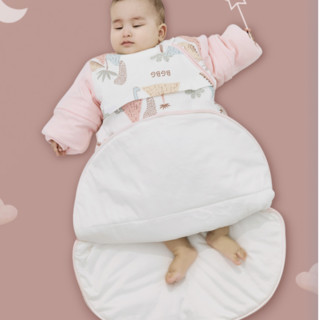 贝谷贝谷 婴儿圆摆睡袋 厚款 粉色森林恐龙 80cm