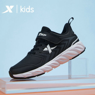 XTEP 特步 童鞋儿童跑鞋男童户外训练中大童运动鞋 681415119108 黑白 35码