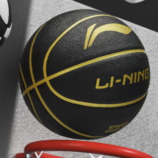 LI-NING 李宁 橡胶篮球 LBQK607-2 黑色/金色 7号/标准