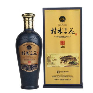 guilinsanhua桂林三花三花酒m3三花酒m650vol52vol米香型白酒500ml2瓶