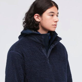 UNIQLO 优衣库 X White Mountaineering 男女款立领摇粒绒卫衣 443221 藏青色 XS