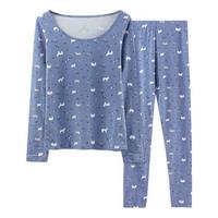 Mexican 稻草人 女士秋衣秋裤套装 MQNW151203 紫蓝 M