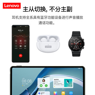 Lenovo/联想 无线蓝牙耳机真无线降噪音质运动游戏苹果华为小米通用游戏无延迟 塔夫绸白