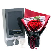 FirstLove 花礼系列 心形玫瑰香皂花 33朵 红色 礼盒装