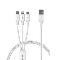 ROMOSS 罗马仕 CB251V Type-C/Lightning/Micro-B 3.5A 数据线 PVC 1.2m 白色 两条装