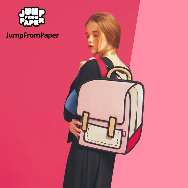Jump From Paper双肩包2d立体3d可爱二次元涂鸦卡通漫画包背包女