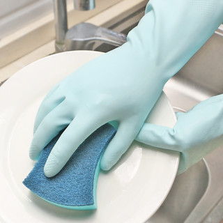 妙潔 妙洁洗碗手套家务厨房耐用家用女洗衣服清洁防水橡胶乳胶耐磨加厚