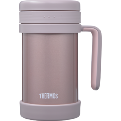 THERMOS 膳魔师 高真空不锈钢商务保温杯带茶漏办公泡茶杯子 500ML TCMF-501 浅粉银CAC