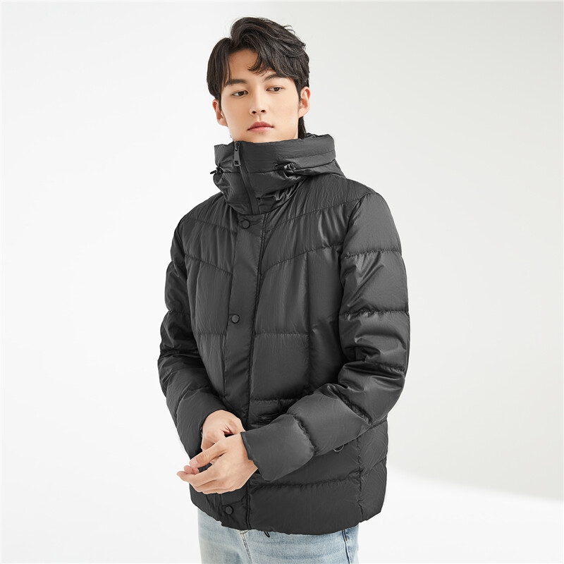 GIORDANO 佐丹奴 男士连帽羽绒服 18071821 黑色 XXL