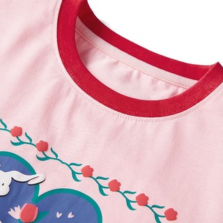 Mini Peace F2DCC1H09 女童假两件长袖T恤 粉红色 160cm
