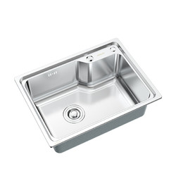 ARROW 箭牌卫浴 304不锈钢厨房水槽单槽洗菜盆厨房洗手盆带龙头 650*430 单槽（含普通龙头）