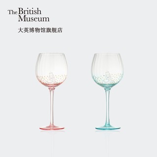 大英博物馆 爱丽丝漫游奇境系列 炫彩红酒高脚杯套装 9x22cm