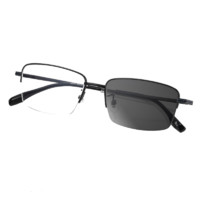 JingPro 镜邦18009 黑色合金眼镜框+防蓝光镜片 变色定制片