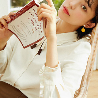 Y.SING 衣香丽影 设计师系列 女士长袖衬衫 910911302 奶油白 L