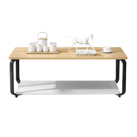 雅美乐 Y1624 北欧茶几 浅胡桃色+黑色 120*60cm