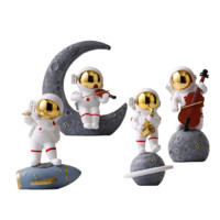 唐朝 乐队系列 月亮小提琴+笛子+大提琴+号角 宇航员摆件 金色