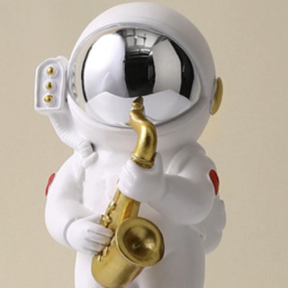 唐朝 乐队系列 大提琴+笛子+电吉他+号角 宇航员摆件 银色