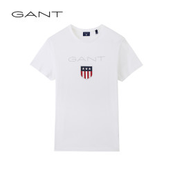 gant甘特圆领印花t恤男士休闲男装盾牌logo短袖