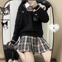 春日制服部 JK制服 野川莓莓 黑粉色格裙 42cm