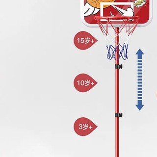 LIVING STONES 活石 可升降篮球架 2m 1球+打气筒+扳手 红色