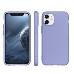 ESCASE 苹果12手机壳 iphone12Pro保护套6.1英寸液态硅胶 全包防摔纯色紫、白、抹茶绿圆角简约软壳