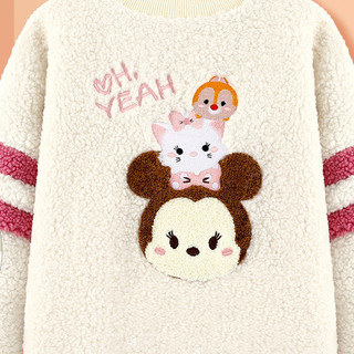 Disney 迪士尼 女童羊羔毛卫衣 米白色 110cm