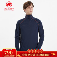 MAMMUT 猛犸象 Snow秋季新品中层内搭上衣弹性保暖透气套头运动衫男 深海蓝色 XXL