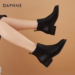 DAPHNE 达芙妮 切尔西短靴女2021新款短筒低帮马丁靴短款加绒秋冬季靴子