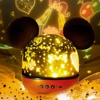 Disney 迪士尼 星空投影灯 儿童早教玩具投影仪小夜灯音乐盒八音盒男女孩米奇XY-804年货春节新年礼物