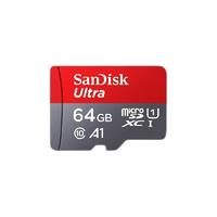 SanDisk 闪迪 Micro-SD存储卡 64GB（USH-I、Class10、U1、A1）+SD转换卡套+透明保护盒+二合一读卡器
