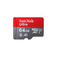 SanDisk 闪迪 Micro-SD存储卡 64GB(USH-I、Class10、U1、A1)+SD转换卡套+透明保护盒