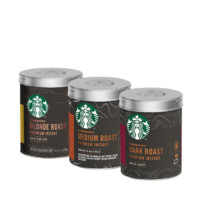 STARBUCKS 星巴克 精品速溶黑咖啡组合装 3口味 90g*3罐（深度烘焙+中度烘焙+轻度烘焙）
