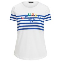 RALPH LAUREN Striped Cotton-Blend Logo T-Shirt