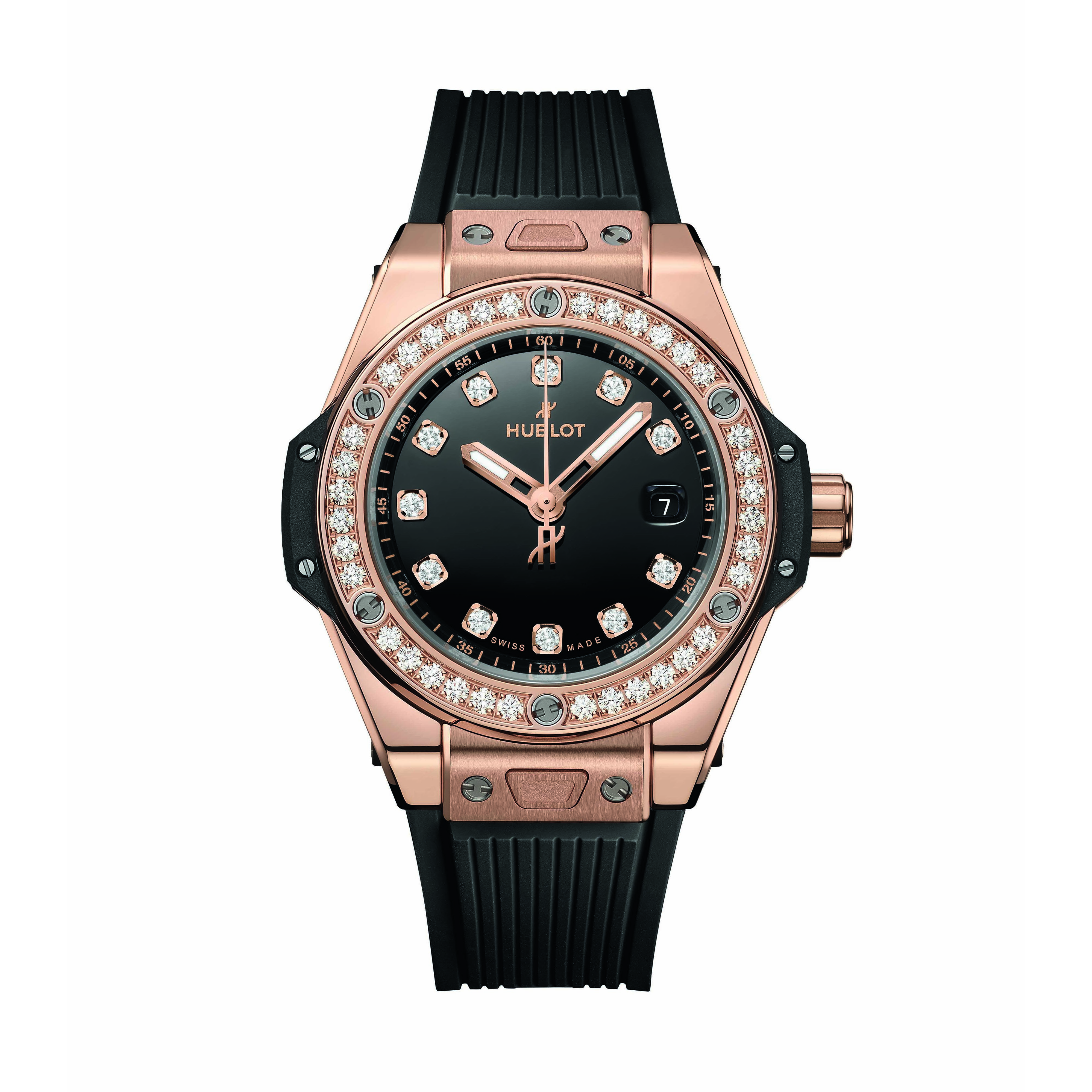 HUBLOT 宇舶 BIG BANG系列 一键式王金镶钻 33毫米自动上链腕表 485.OX.1280.RX.1204