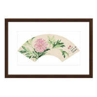 雅昌 恽寿平《芍药图》77x52cm 宣纸 茶褐色木框