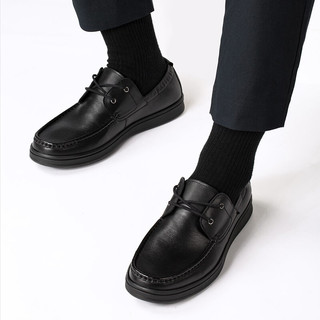七面 Elite系列 男士商务休闲鞋 MS705E01 黑色 42