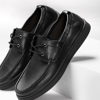 七面 Elite系列 男士商务休闲鞋 MS705E01 黑色 43