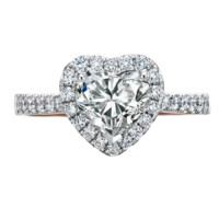 Darry Ring MY HEART系列 A03002 心形18K白金钻石戒指